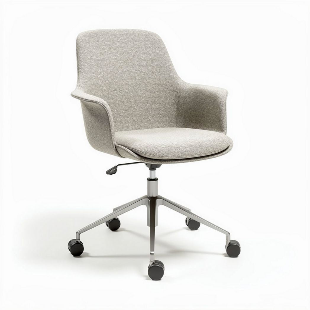 Fabric upholstered office chair with swivel base and adjustable height 50 x 50 x 85cm