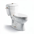 Marble ceramic toilet with dual flush technology and elongated seat design