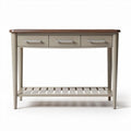 Wooden console table with three drawers and lower slatted shelf 120 x 40 x 80cm