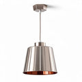Metal pendant light fixture with copper interior 20 x 20 x 25cm for modern decor