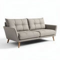 Fabric futon sofa bed with adjustable backrest and two pillows black color 200 x 80 x 90cm