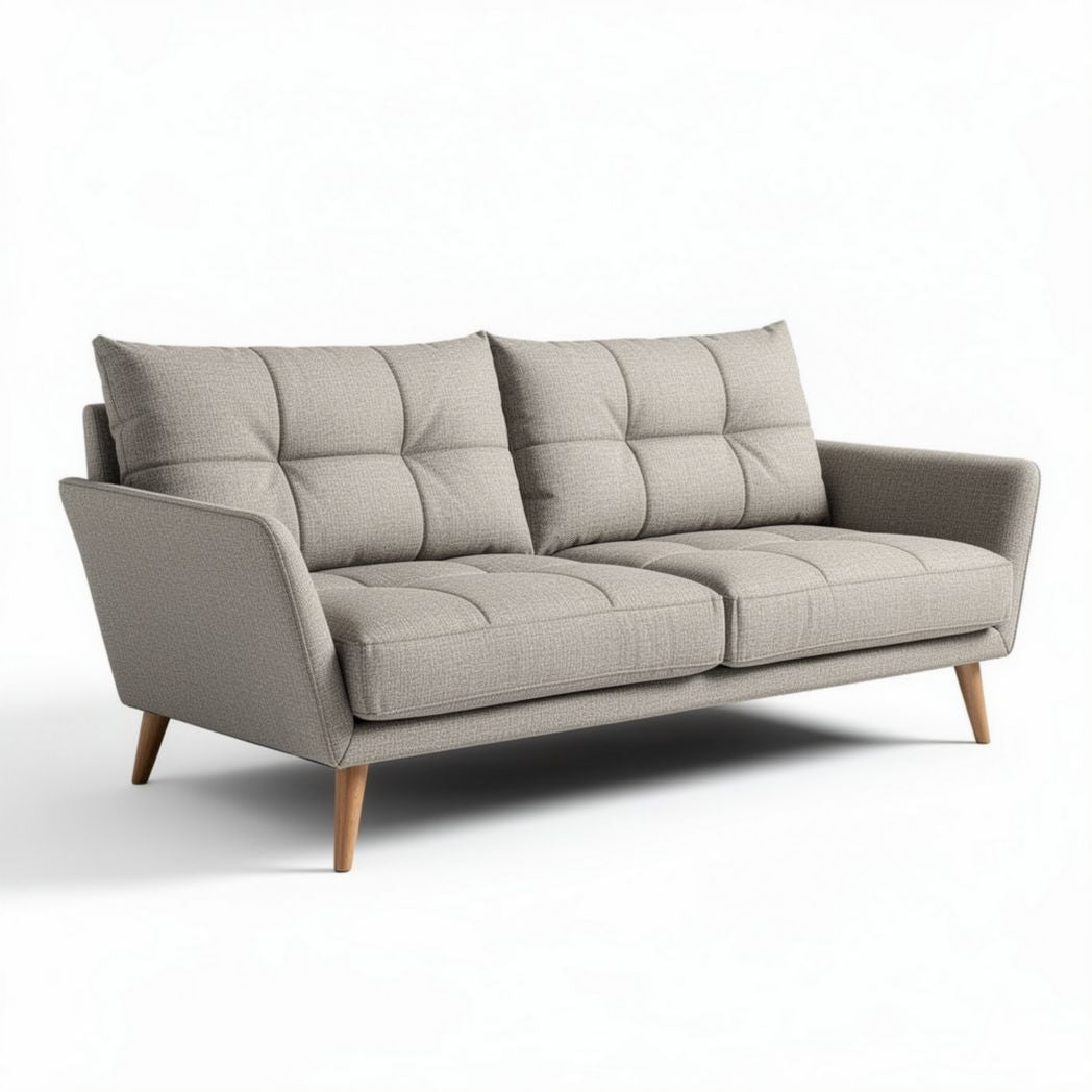 Fabric futon sofa bed with adjustable backrest and two pillows black color 200 x 80 x 90cm