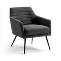 Fabric upholstered accent chair with tapered metal legs in dark gray 80 x 75 x 85cm