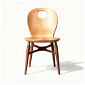 Wooden dining chair with round backrest and wooden legs 45 x 45 x 85cm